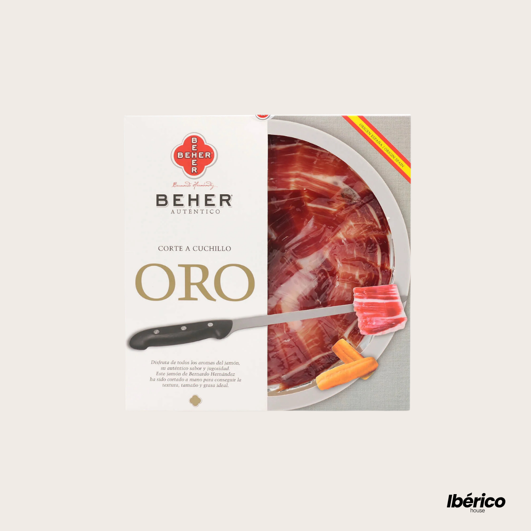 Plato Jamón Ibérico 100% Bellota ORO "Pata Negra" 90 g | Beher